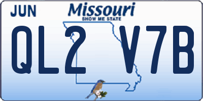 MO license plate QL2V7B