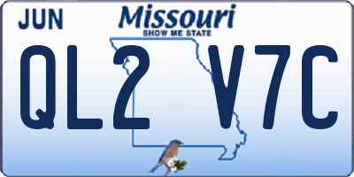 MO license plate QL2V7C