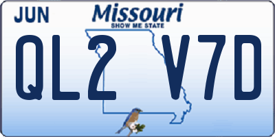 MO license plate QL2V7D
