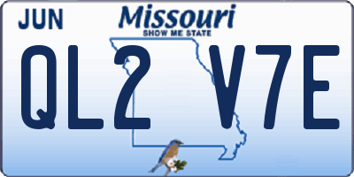 MO license plate QL2V7E