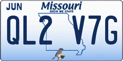 MO license plate QL2V7G