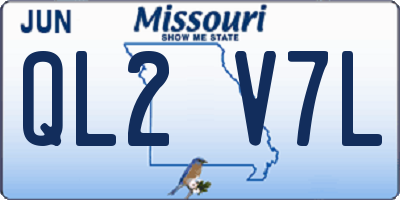 MO license plate QL2V7L