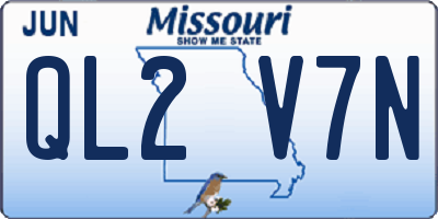 MO license plate QL2V7N