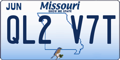 MO license plate QL2V7T