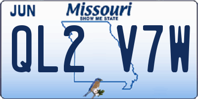 MO license plate QL2V7W