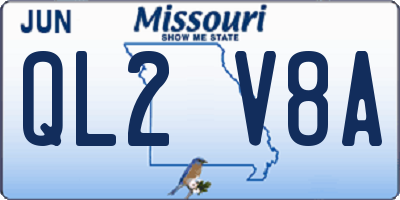 MO license plate QL2V8A