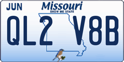 MO license plate QL2V8B