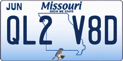 MO license plate QL2V8D