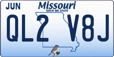 MO license plate QL2V8J