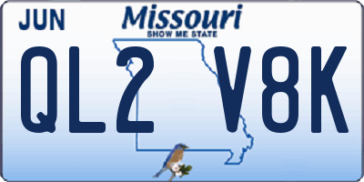 MO license plate QL2V8K