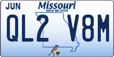 MO license plate QL2V8M