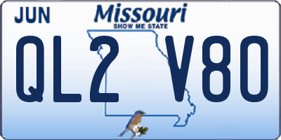 MO license plate QL2V8O