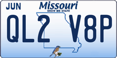 MO license plate QL2V8P