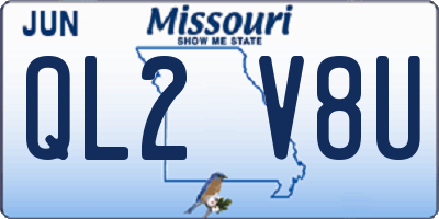 MO license plate QL2V8U