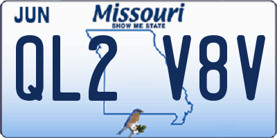 MO license plate QL2V8V