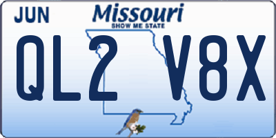 MO license plate QL2V8X