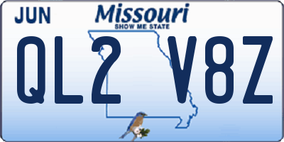 MO license plate QL2V8Z