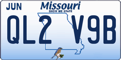 MO license plate QL2V9B