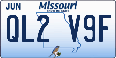 MO license plate QL2V9F