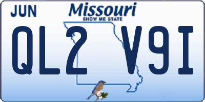 MO license plate QL2V9I
