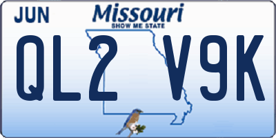 MO license plate QL2V9K