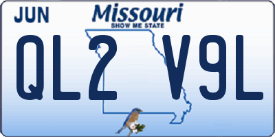 MO license plate QL2V9L