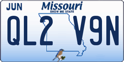 MO license plate QL2V9N