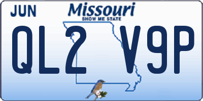 MO license plate QL2V9P
