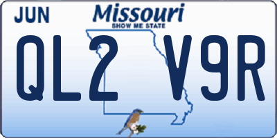 MO license plate QL2V9R