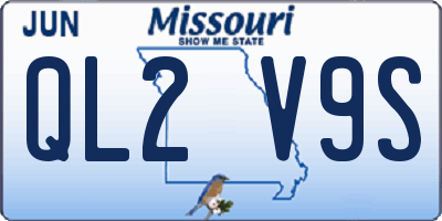 MO license plate QL2V9S