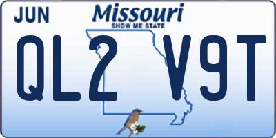MO license plate QL2V9T