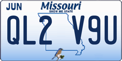 MO license plate QL2V9U