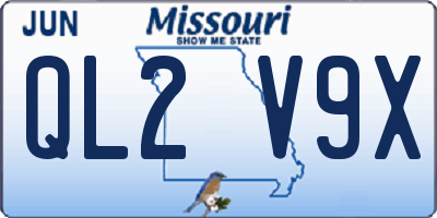 MO license plate QL2V9X