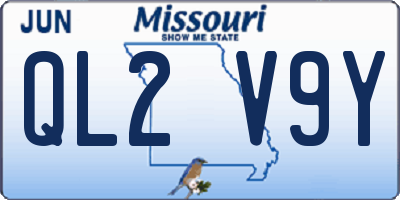 MO license plate QL2V9Y