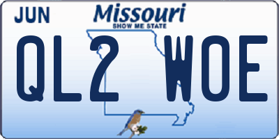 MO license plate QL2W0E