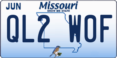 MO license plate QL2W0F