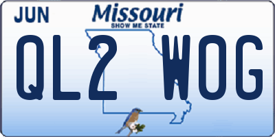 MO license plate QL2W0G