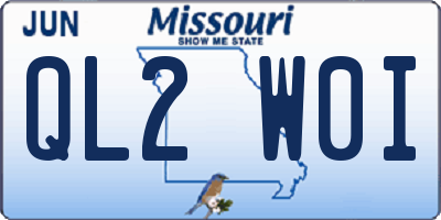 MO license plate QL2W0I