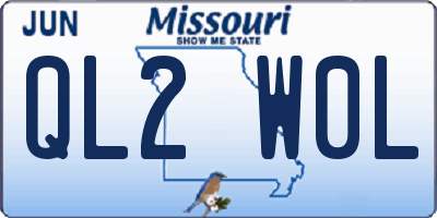 MO license plate QL2W0L