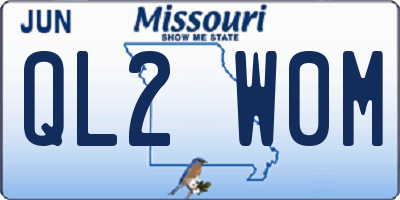 MO license plate QL2W0M