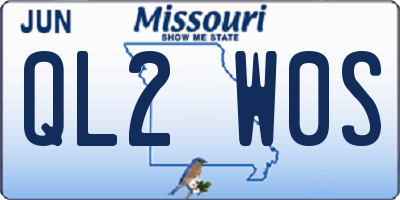 MO license plate QL2W0S