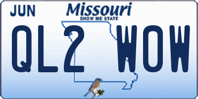 MO license plate QL2W0W