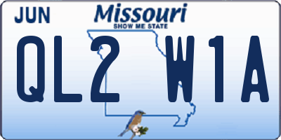 MO license plate QL2W1A