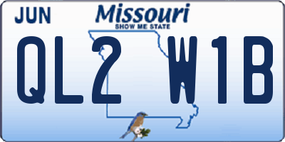 MO license plate QL2W1B