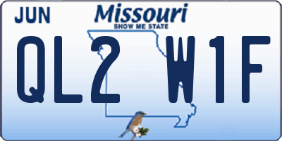 MO license plate QL2W1F