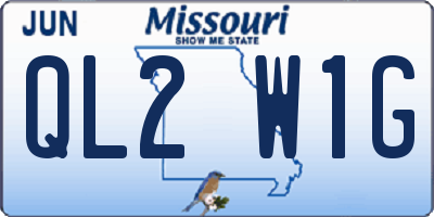 MO license plate QL2W1G