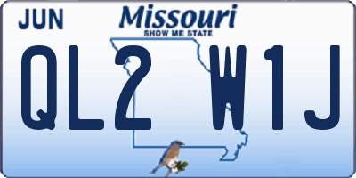 MO license plate QL2W1J