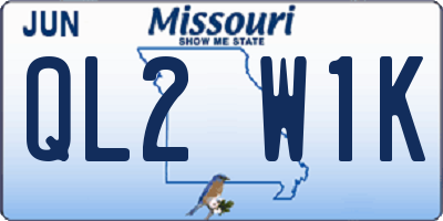 MO license plate QL2W1K