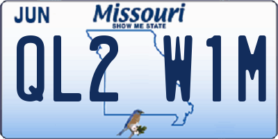 MO license plate QL2W1M
