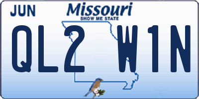 MO license plate QL2W1N